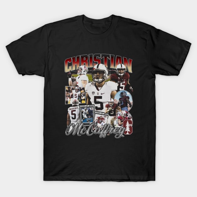 Christian McCaffrey College Vintage Bootleg T-Shirt by Richard Michaud Art